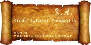 Királyfalvi Annabella névjegykártya